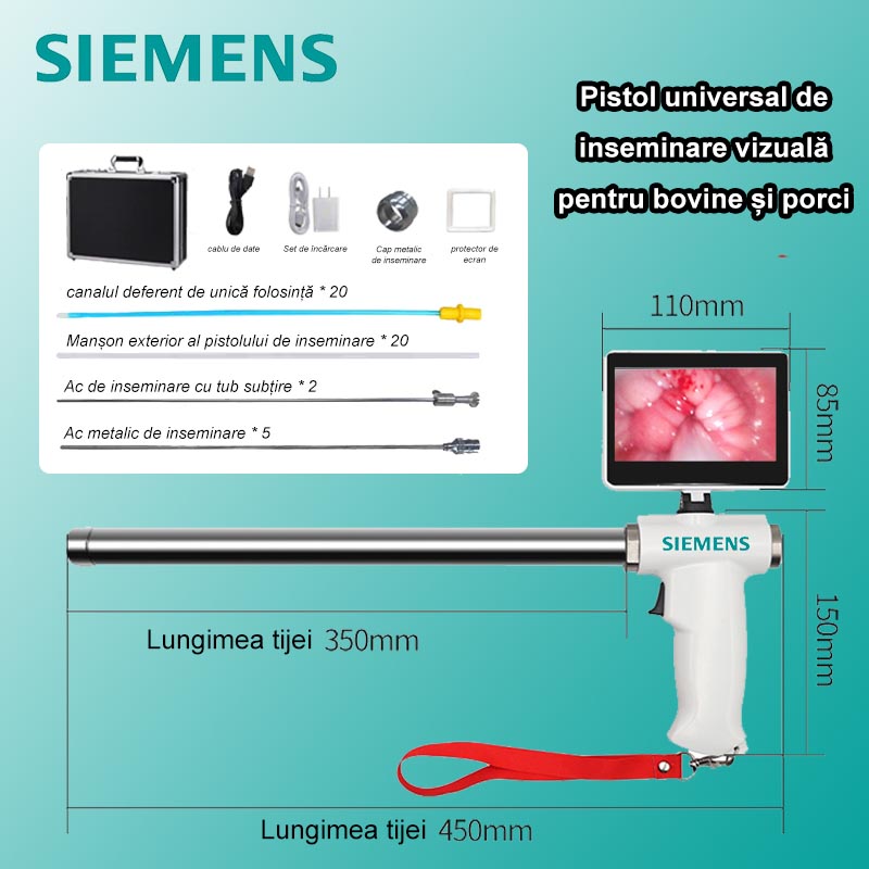 [Versiune standard (universal pentru bovine și porci)] Pistol Siemens vizual vas deferens + ace tub subțire vas deferens * 2 + ace metalice vas deferens * 5 + mâneci vas deferens * 20 + tuburi vas deferente de unică folosință * 20 + alte accesorii